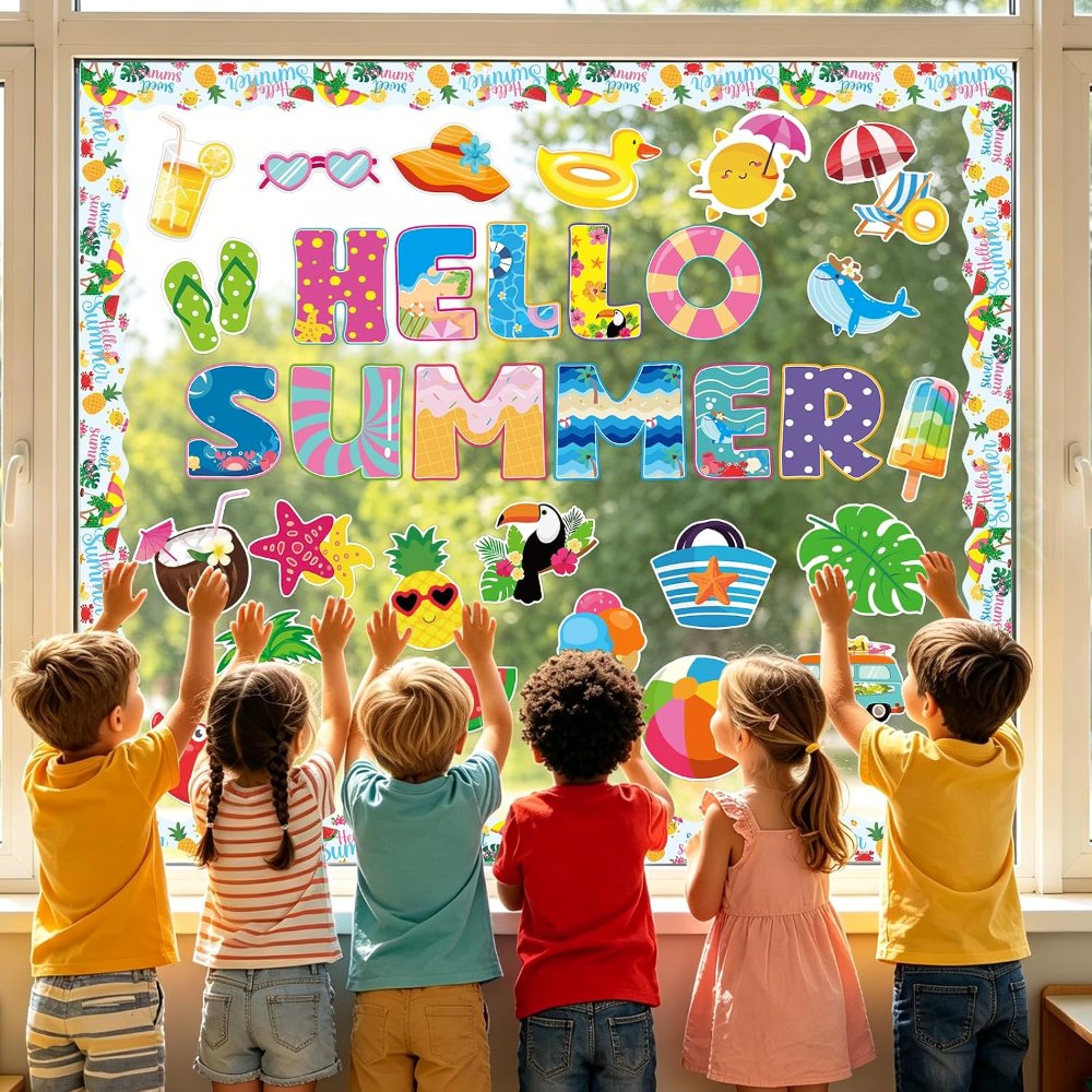 Hello Summer Cutouts Summer Bulletin Board Decorations, view 6