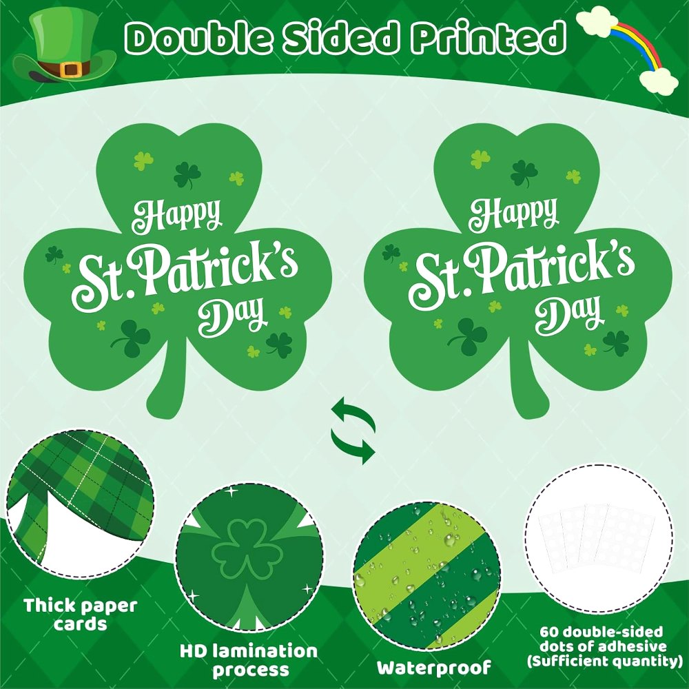 Large 11" St. Patrick's Day Shamrock Cutouts Decorations, view 3