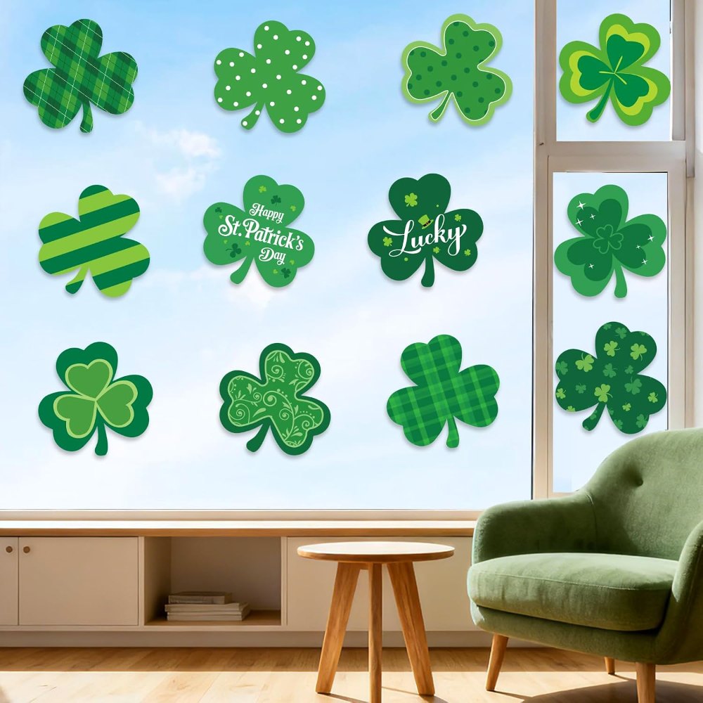 Large 11" St. Patrick's Day Shamrock Cutouts Decorations, view 6