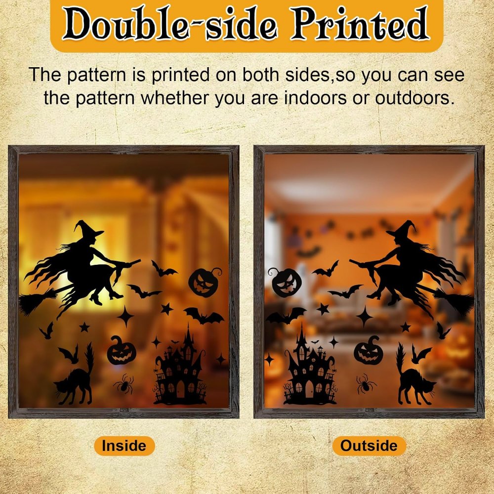 Large Halloween Witch Window Clings 6 Sheets, view 4