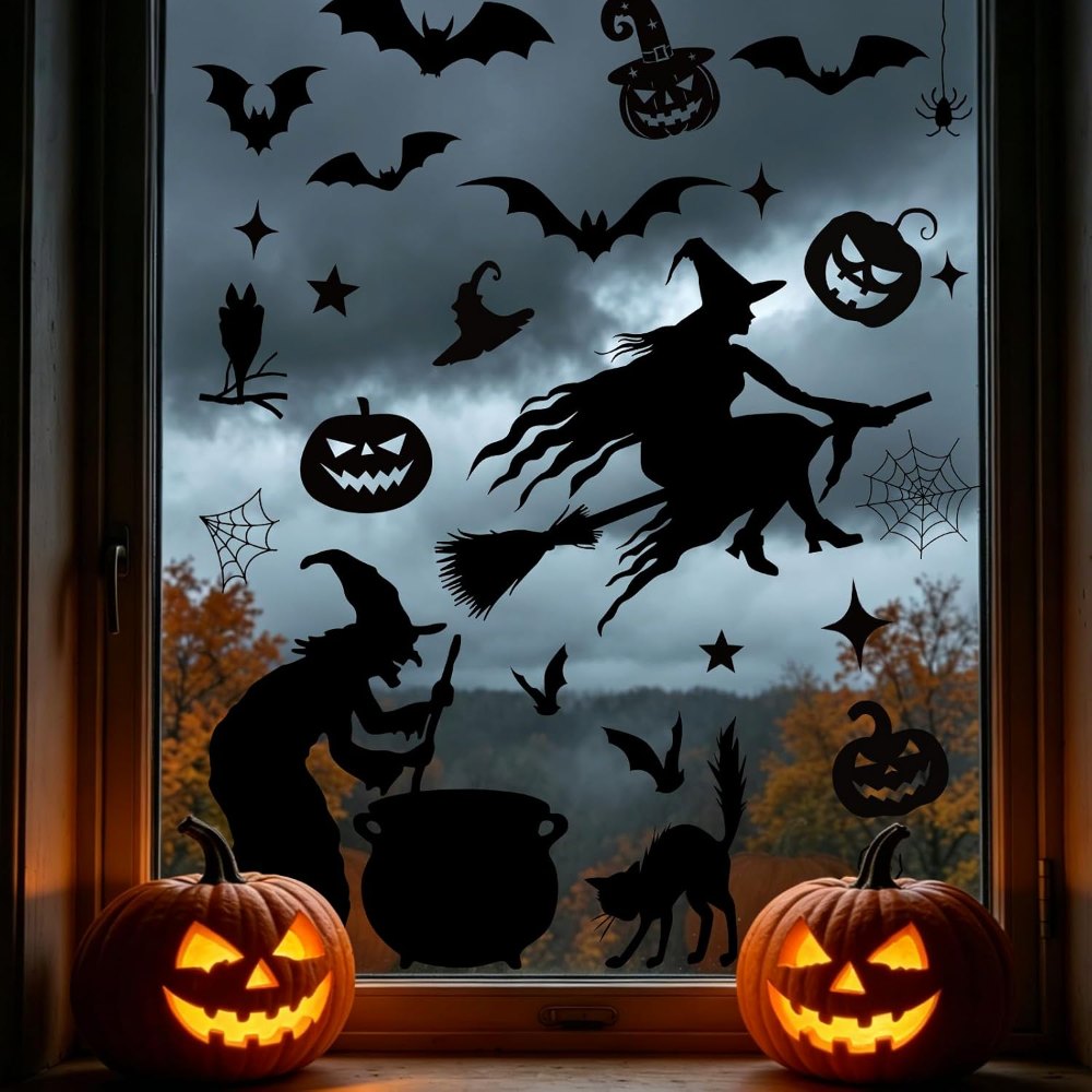 Large Halloween Witch Window Clings 6 Sheets, view 6