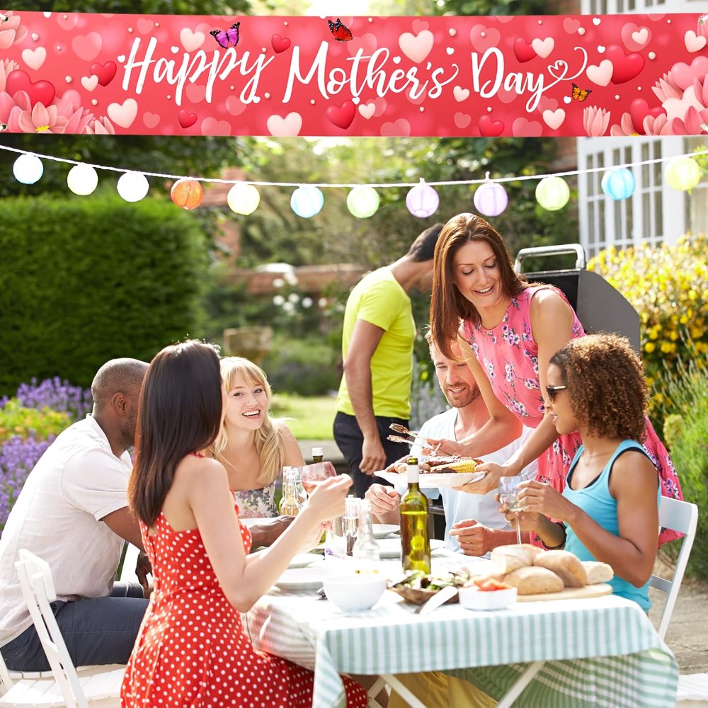 Large Happy Mother's Day Banner Decorations Mothers Day, view 5
