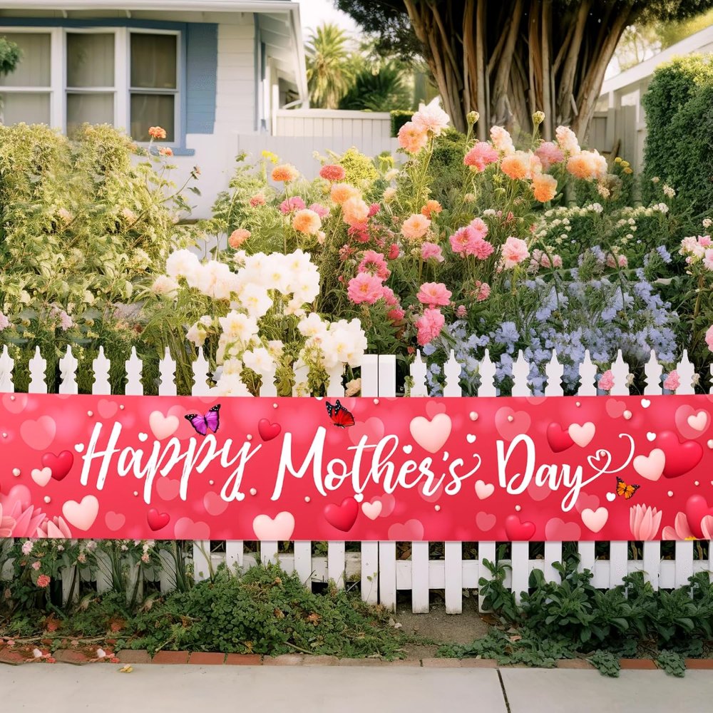 Large Happy Mother's Day Banner Decorations Mothers Day, view 7