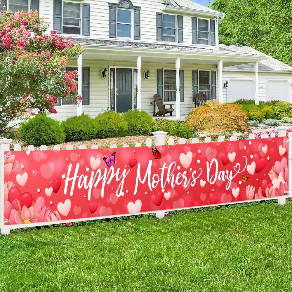 Large Happy Mother's Day Banner Decorations Mothers Day