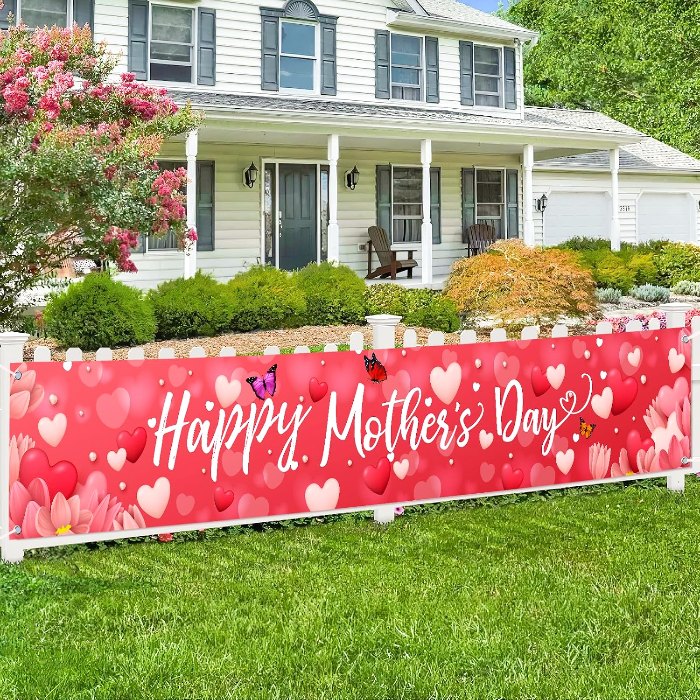 Large Happy Mother's Day Banner Decorations Mothers Day