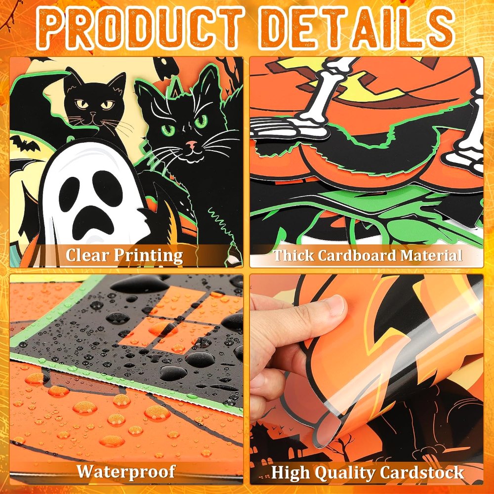 Large Size Vintage Halloween Decorations Double-Sided, view 3