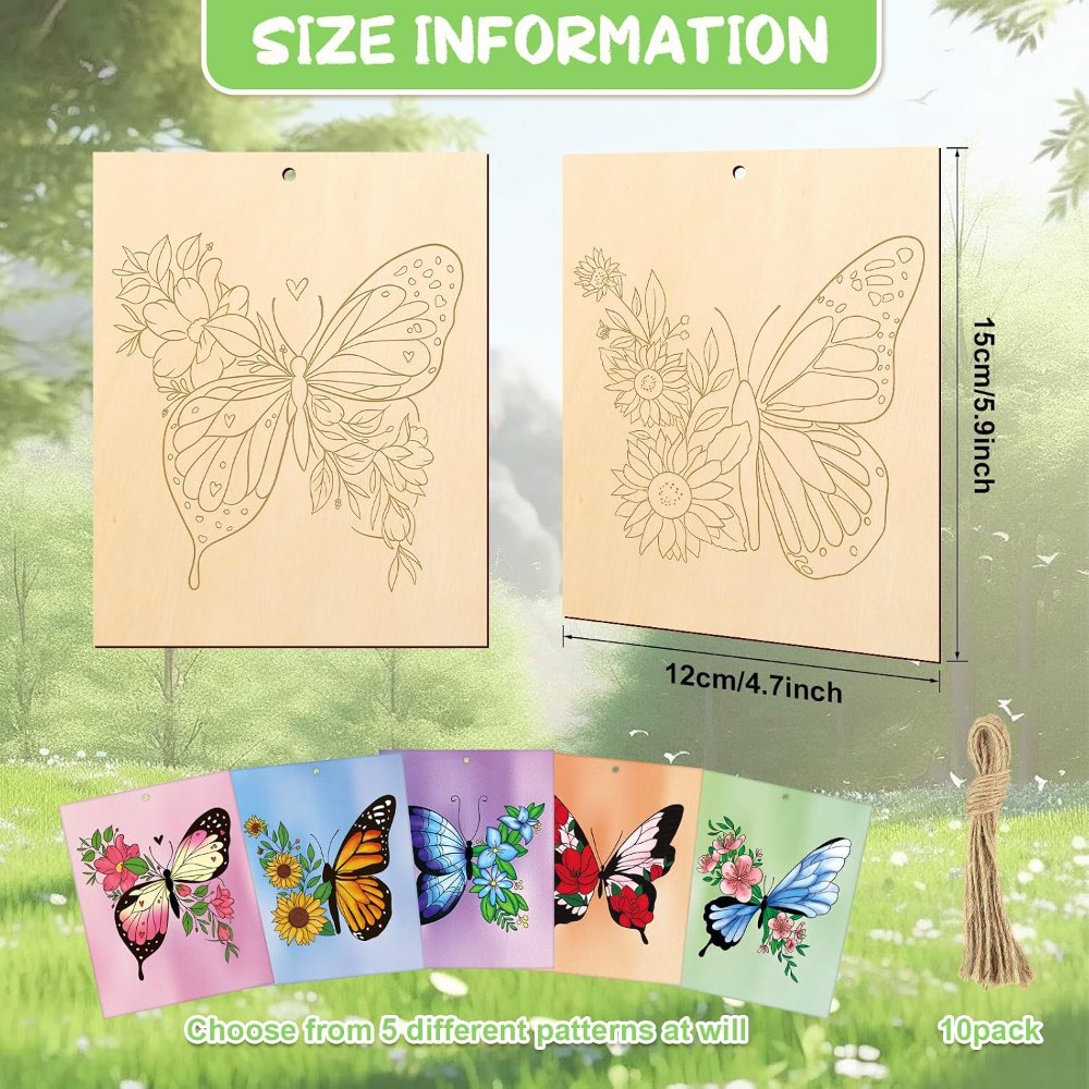 Large Spring Butterfly Unfinished Wood Crafts to Paint, view 2