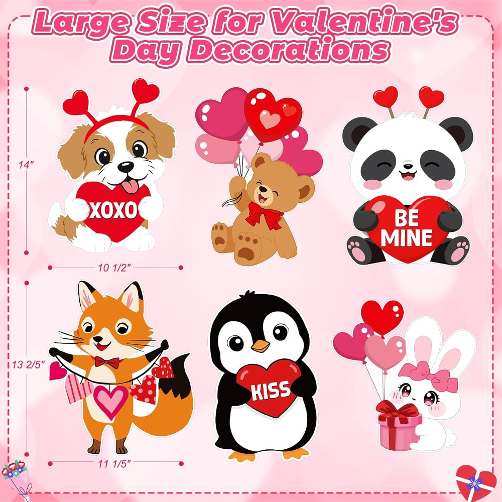 Large Valentines Heart Cutouts Decorations Cardboard, view 2