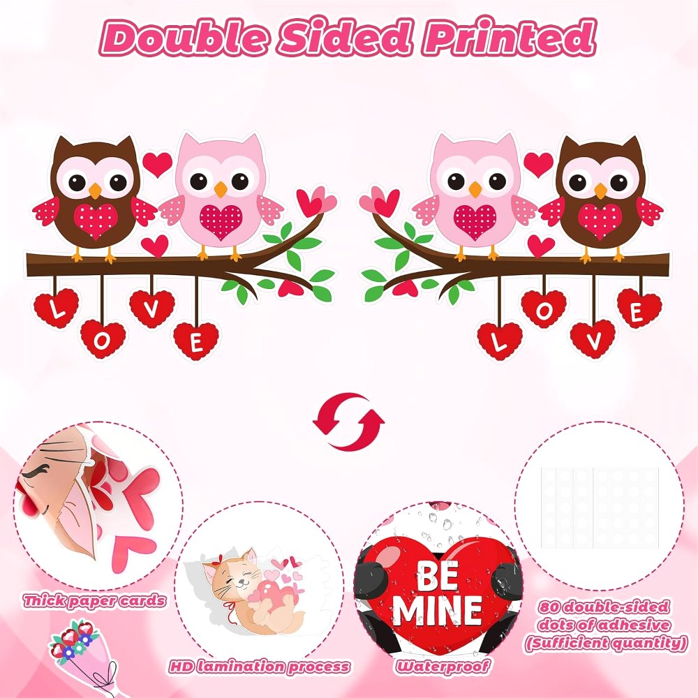 Large Valentines Heart Cutouts Decorations Cardboard, view 3