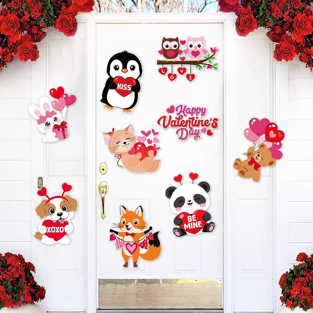 Large Valentines Heart Cutouts Decorations Cardboard, view 4