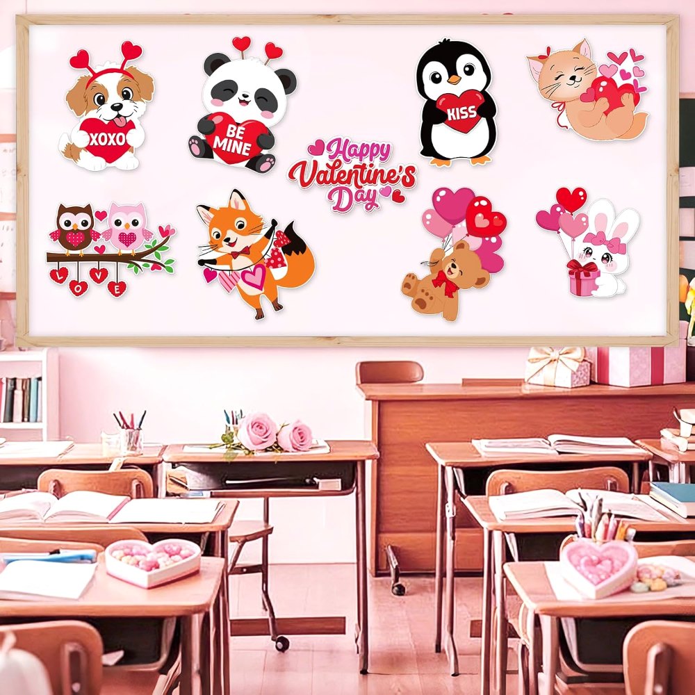 Large Valentines Heart Cutouts Decorations Cardboard, view 5