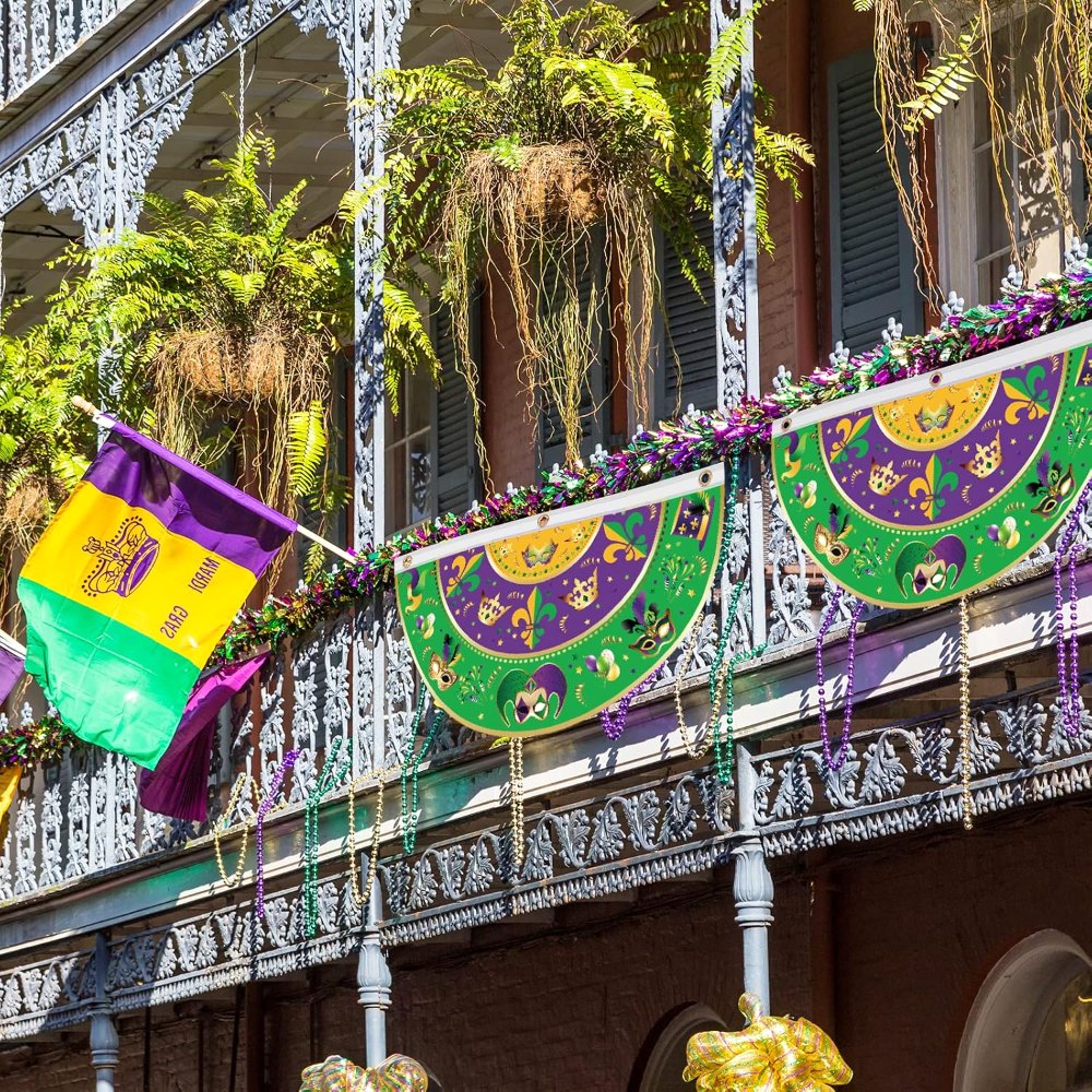 Mardi Gras Carnival Garden Flag Banner Outdoor Decoration, view 2