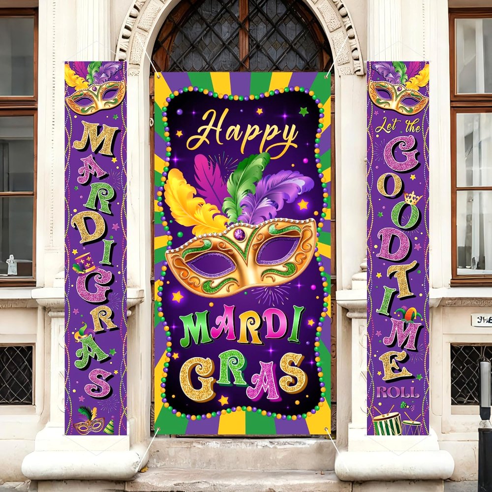 Mardi Gras Decorations Banner a Set of 3, view 6