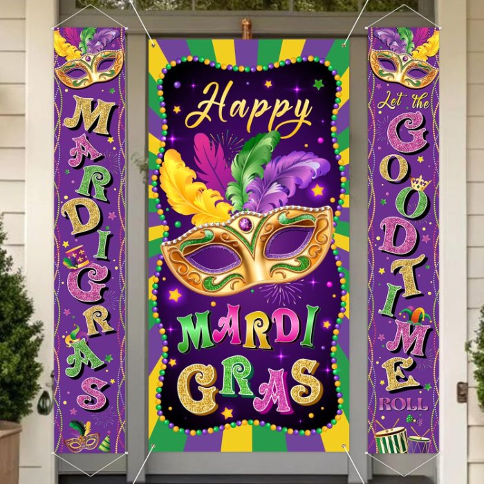 Mardi Gras Decorations Banner a Set of 3