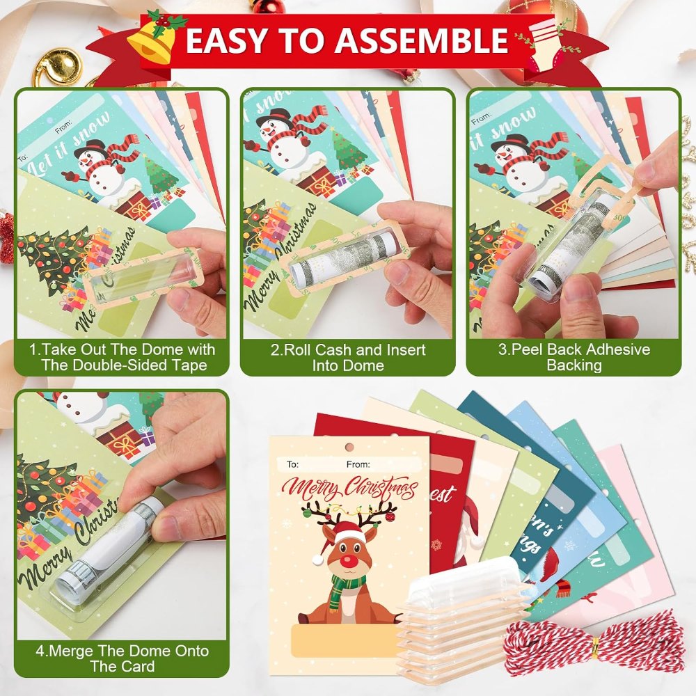 Merry Christmas Money Cards Ornaments with Plastic Cover, view 3