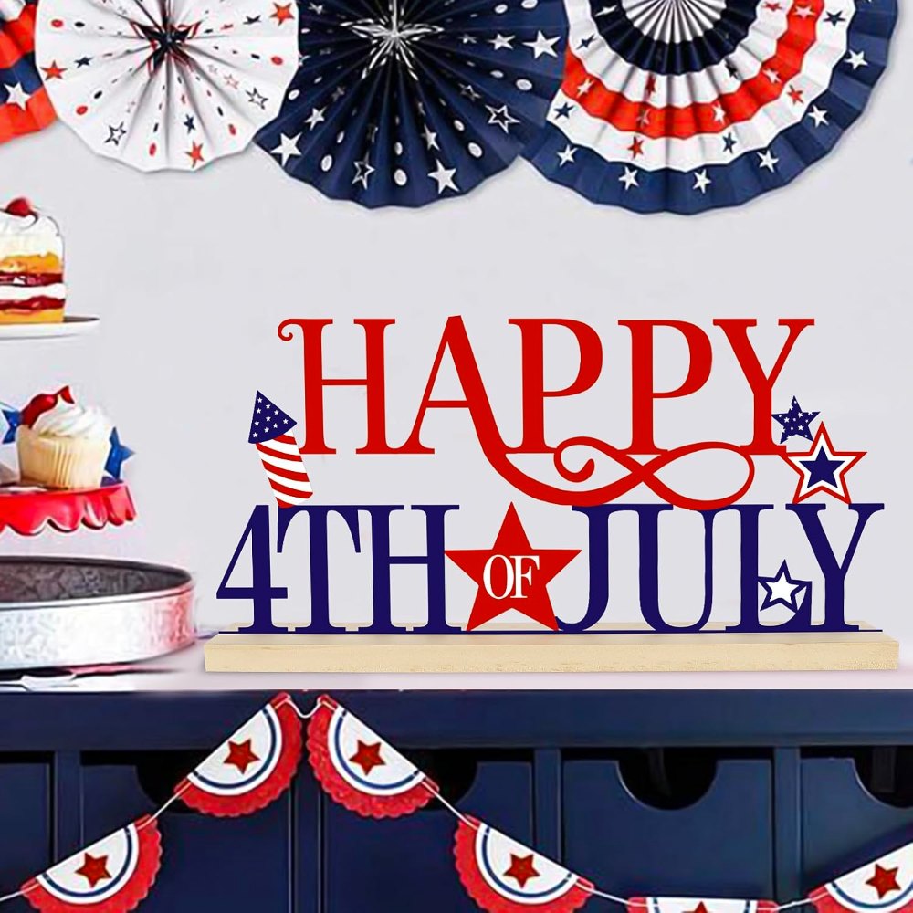Metal Happy 4th of July Sign, view 3