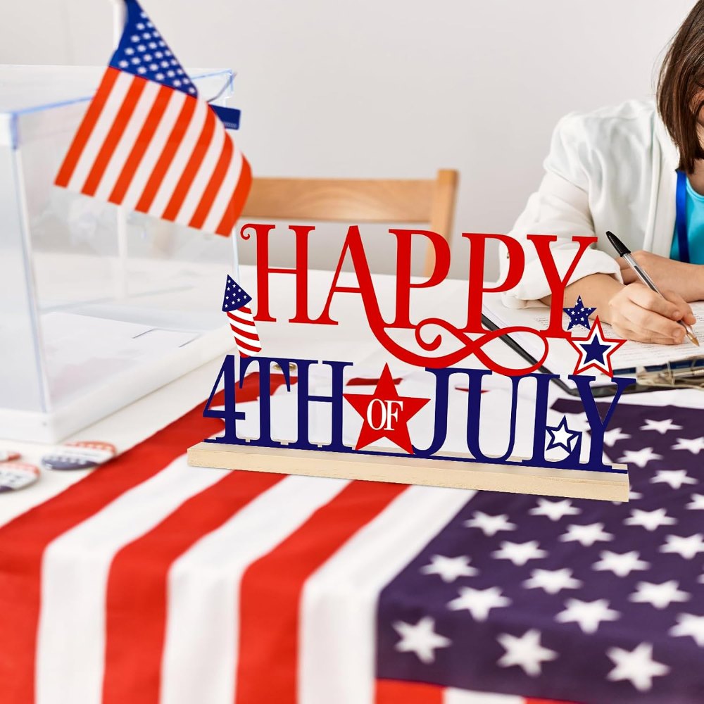 Metal Happy 4th of July Sign, view 5