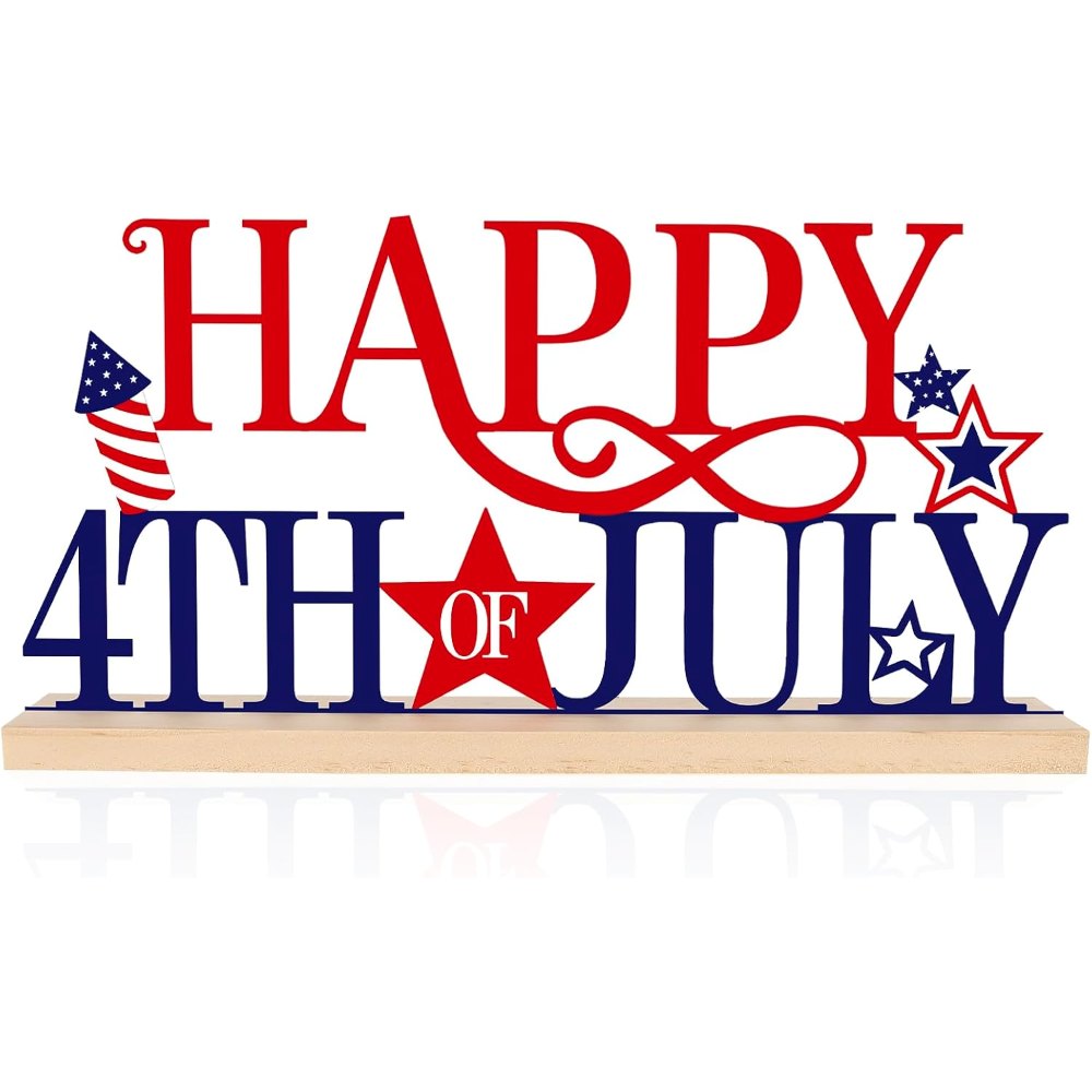 Metal Happy 4th of July Sign