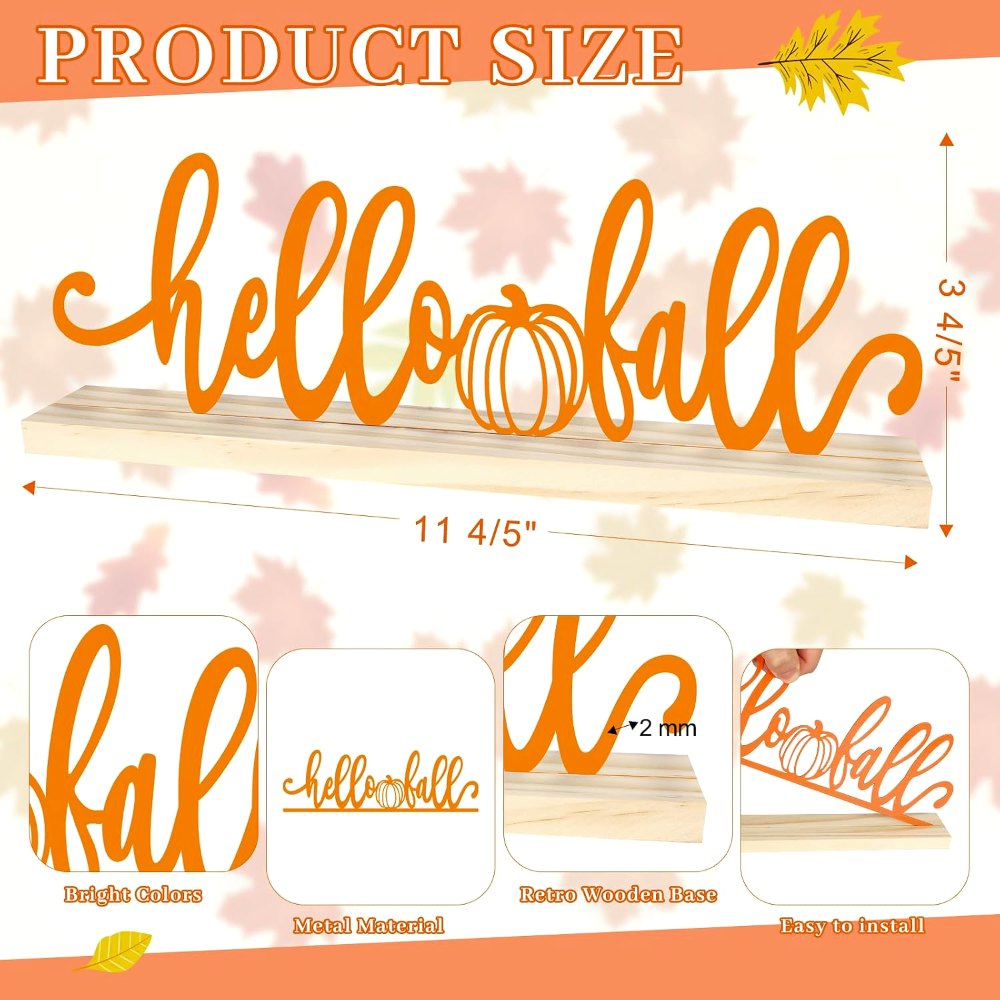 Metal Hello Fall Sign, view 2