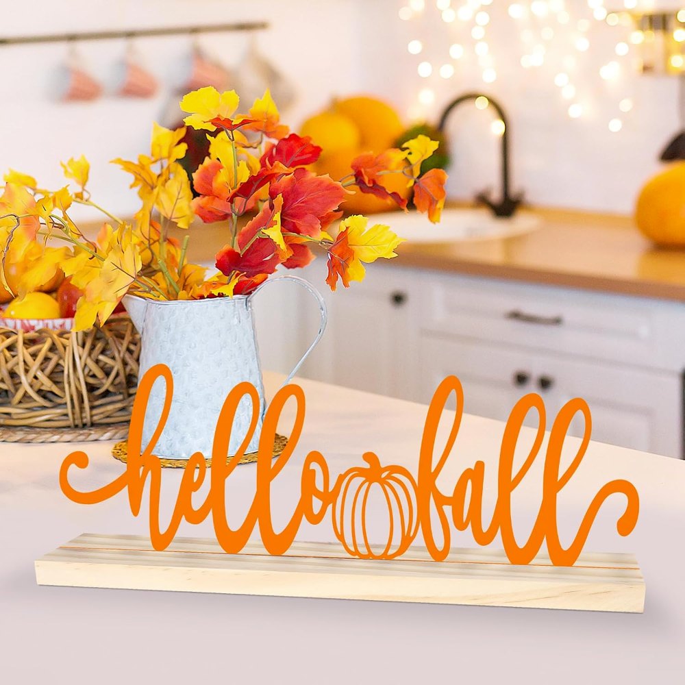 Metal Hello Fall Sign, view 3