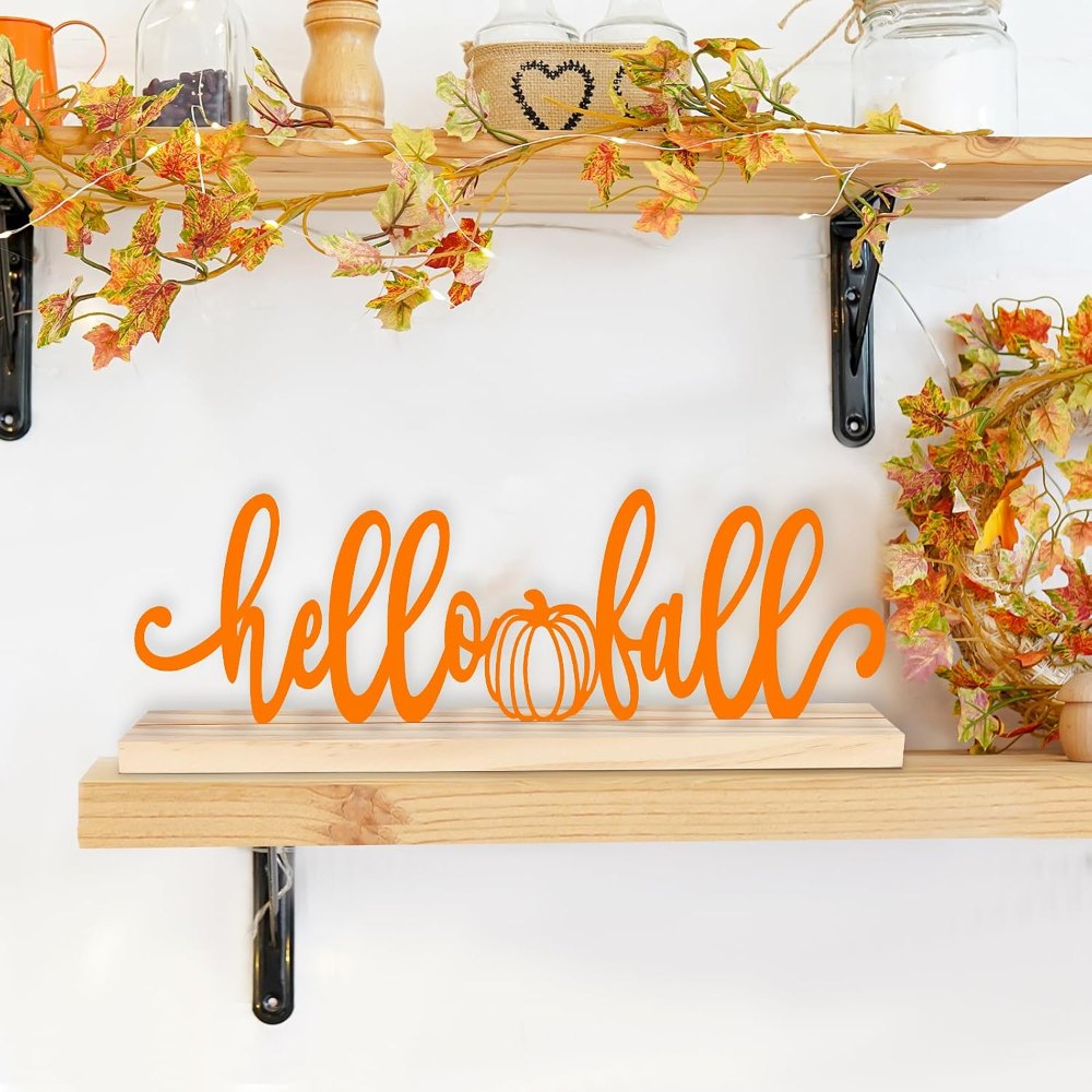 Metal Hello Fall Sign, view 4