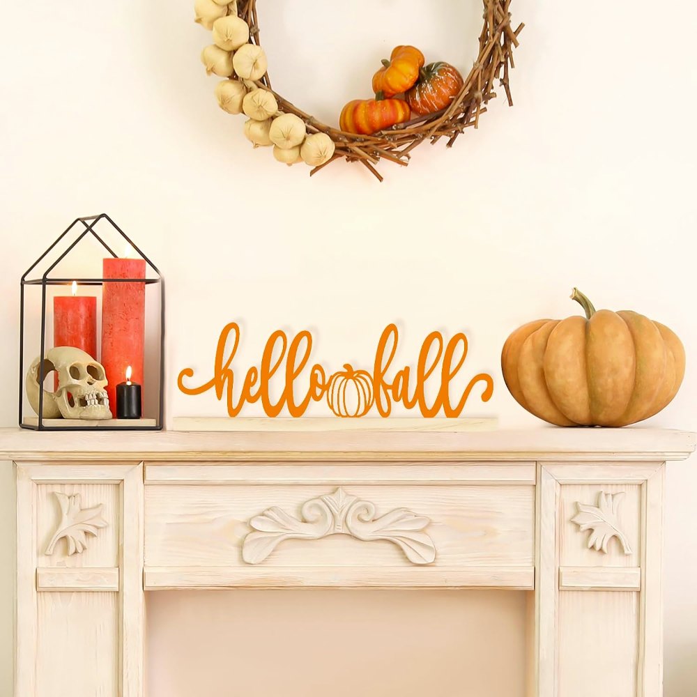 Metal Hello Fall Sign, view 7