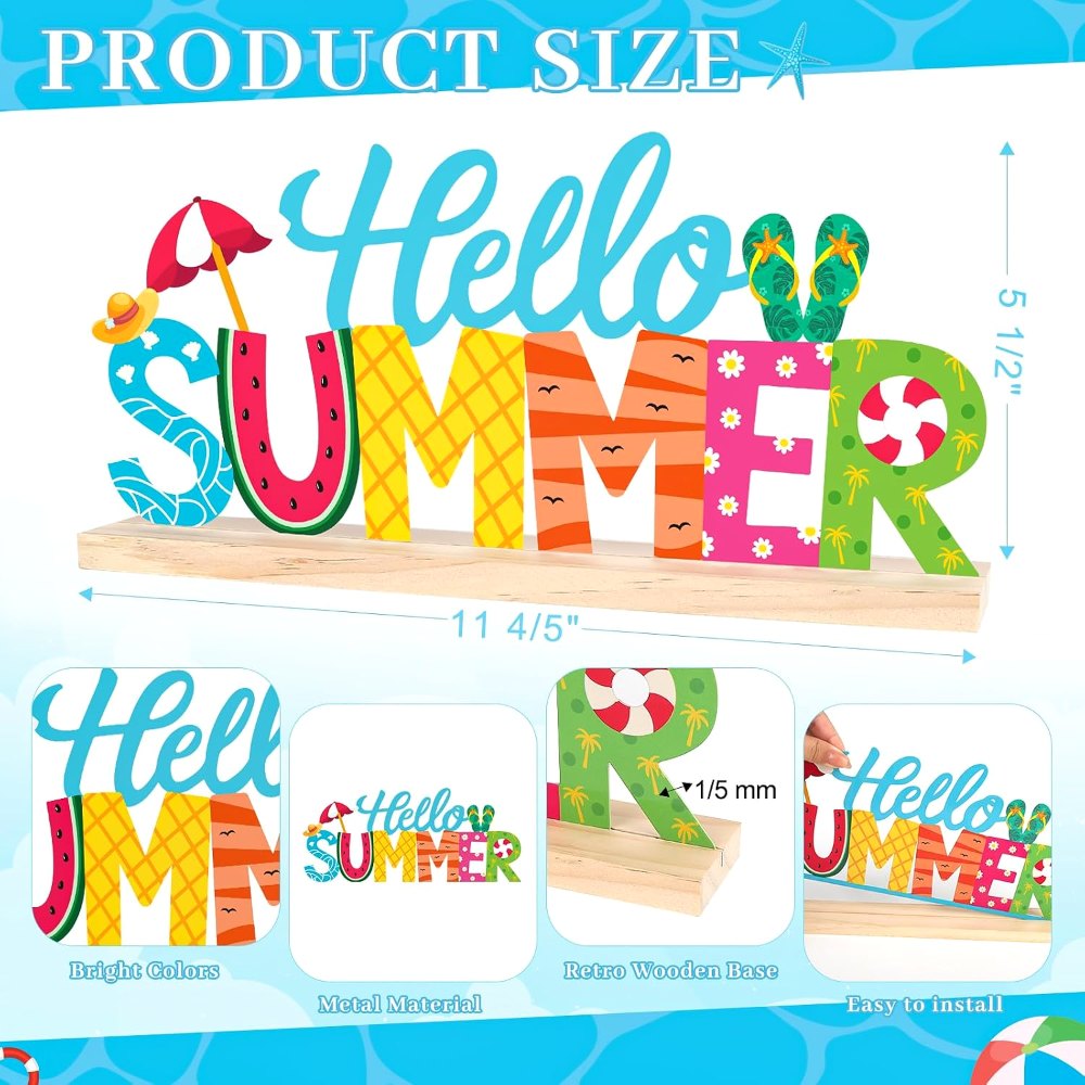 Metal Hello Summer Sign, view 2