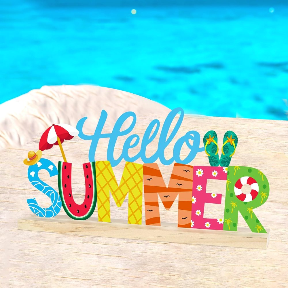 Metal Hello Summer Sign, view 4