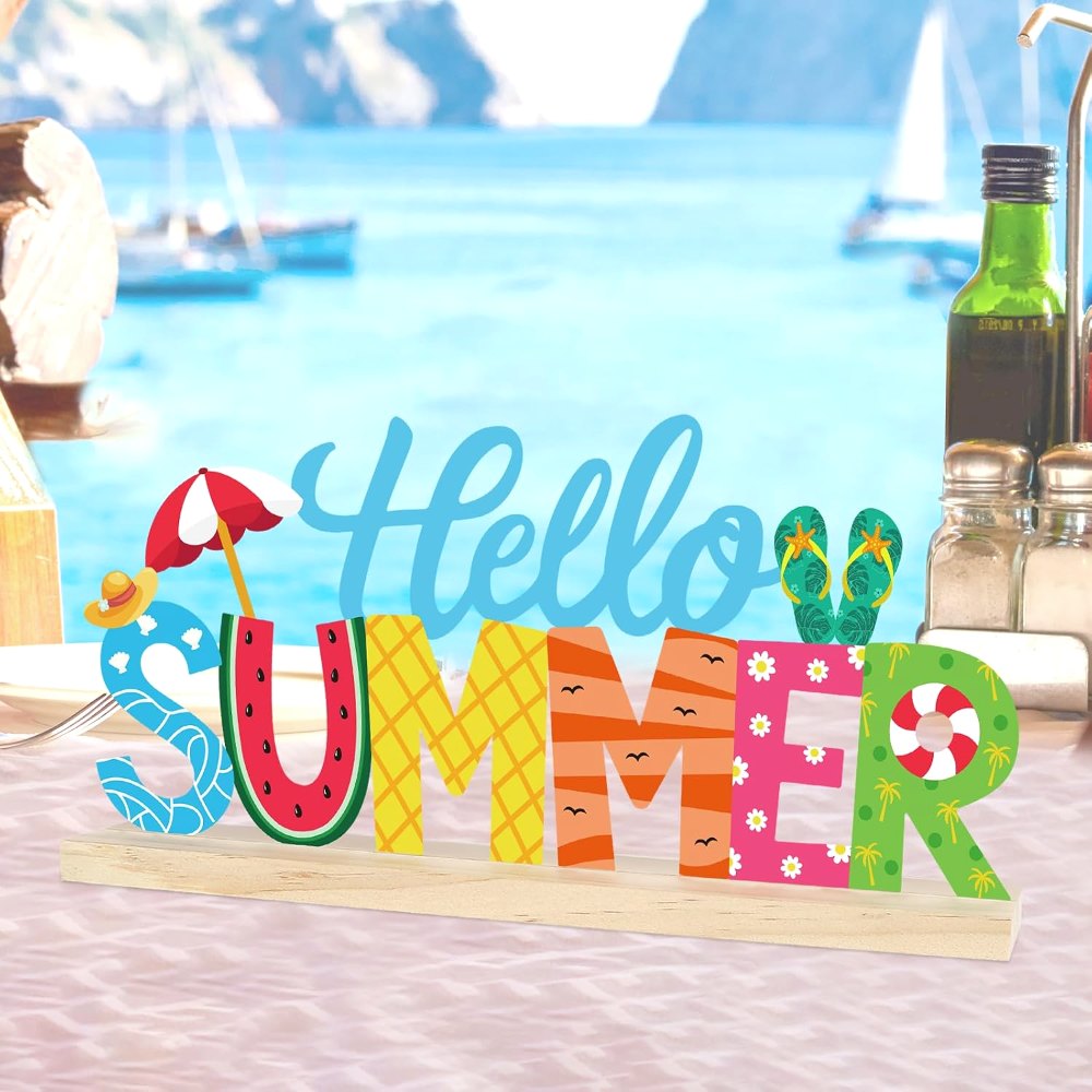 Metal Hello Summer Sign, view 5