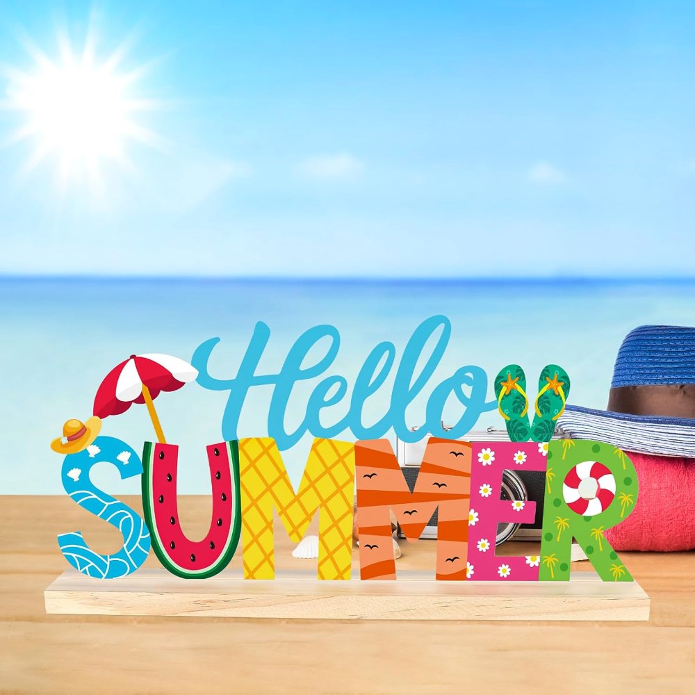 Metal Hello Summer Sign, view 6