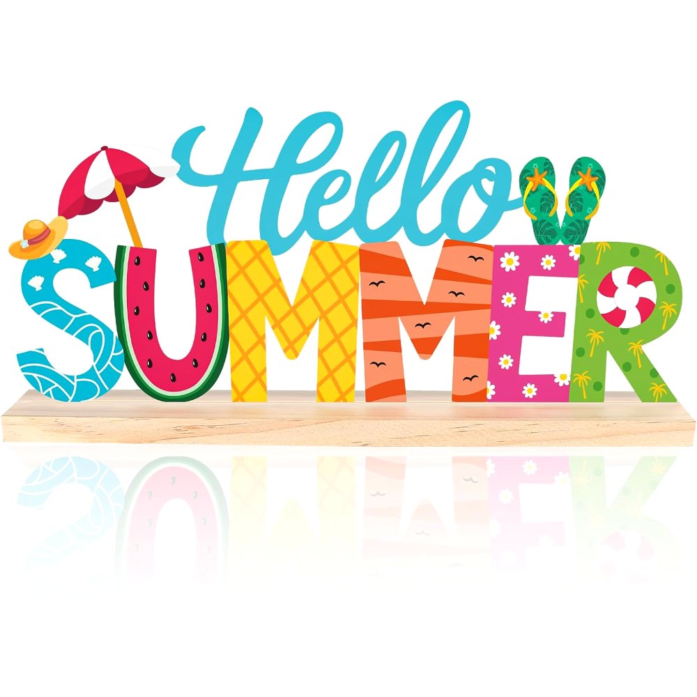 Metal Hello Summer Sign