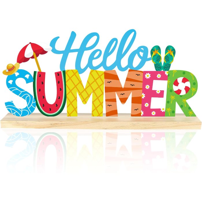 Metal Hello Summer Sign