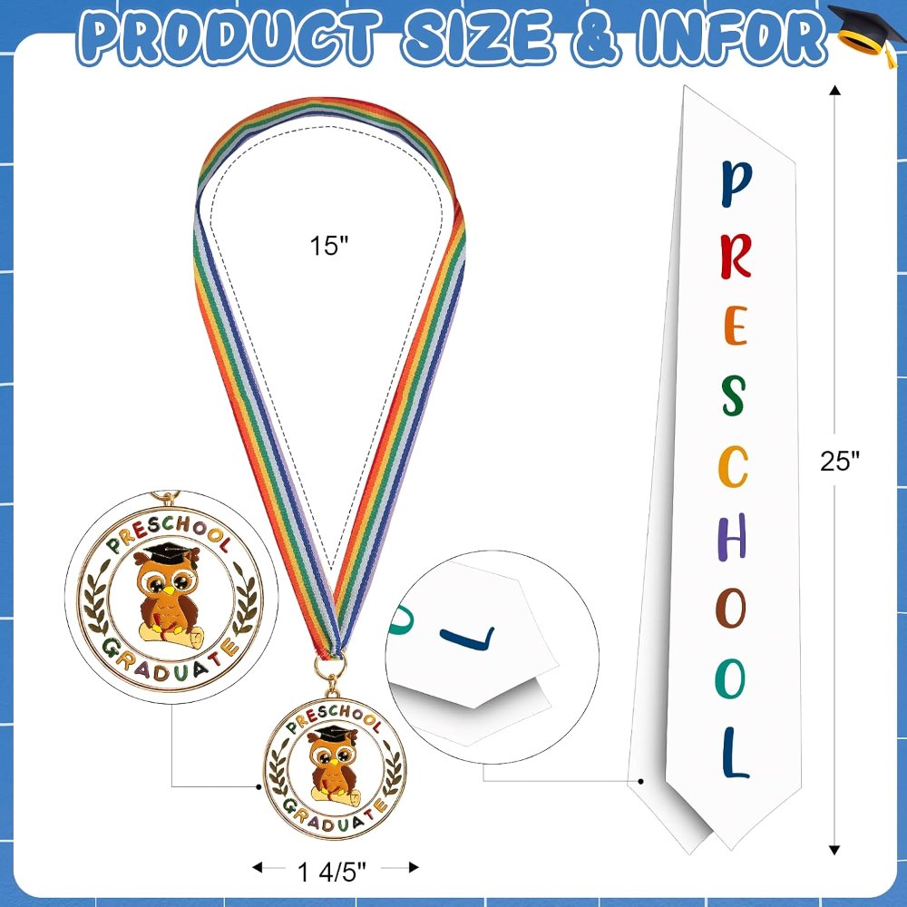 Metal Preschool Graduation Medal with Graduation Honor, view 2