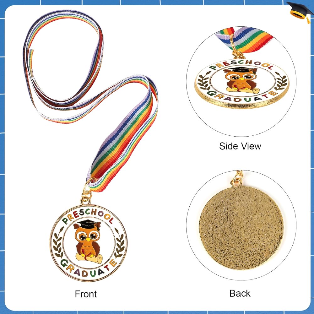 Metal Preschool Graduation Medal with Graduation Honor, view 3