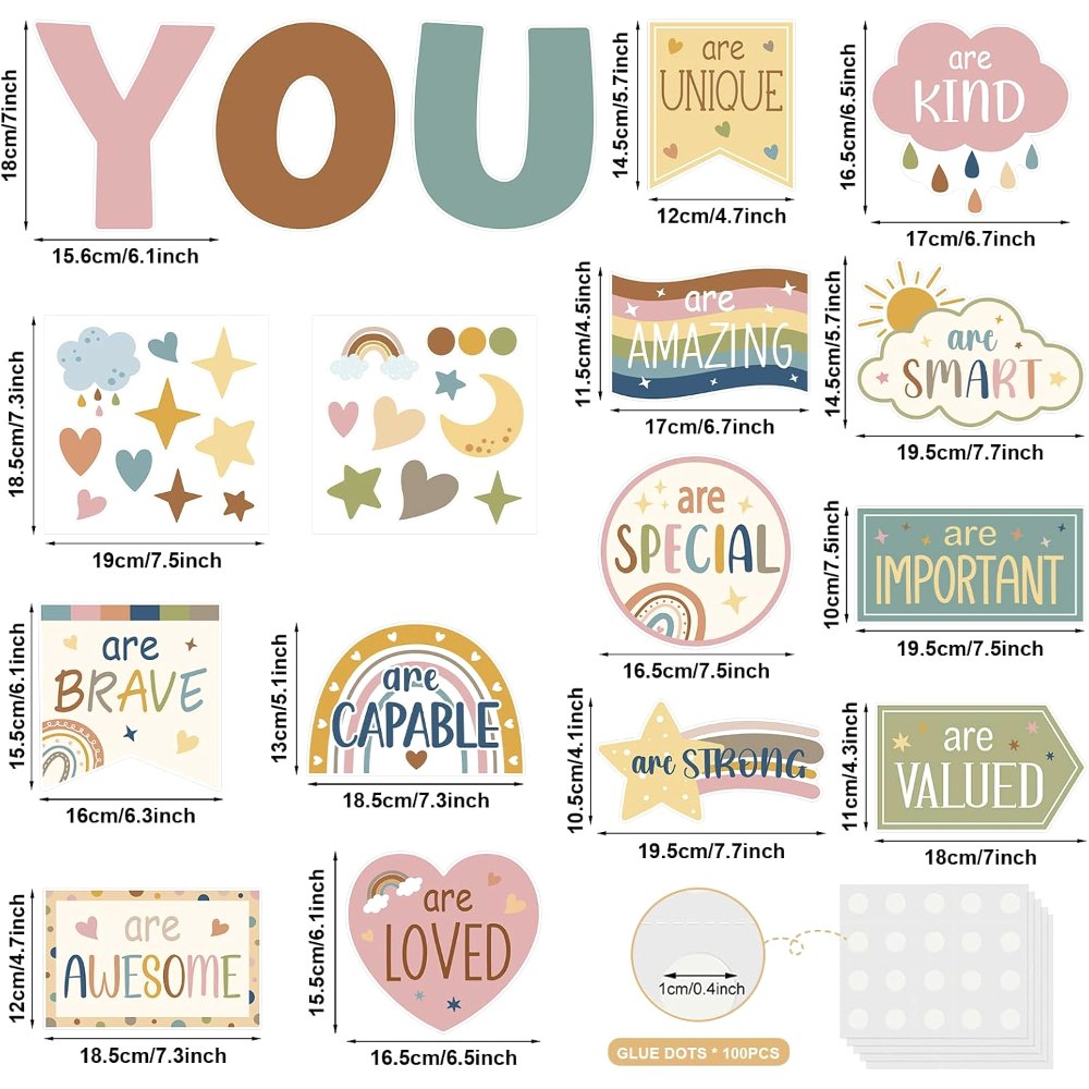 Motivational Inspirational Bulletin Board Decorations Set, view 2
