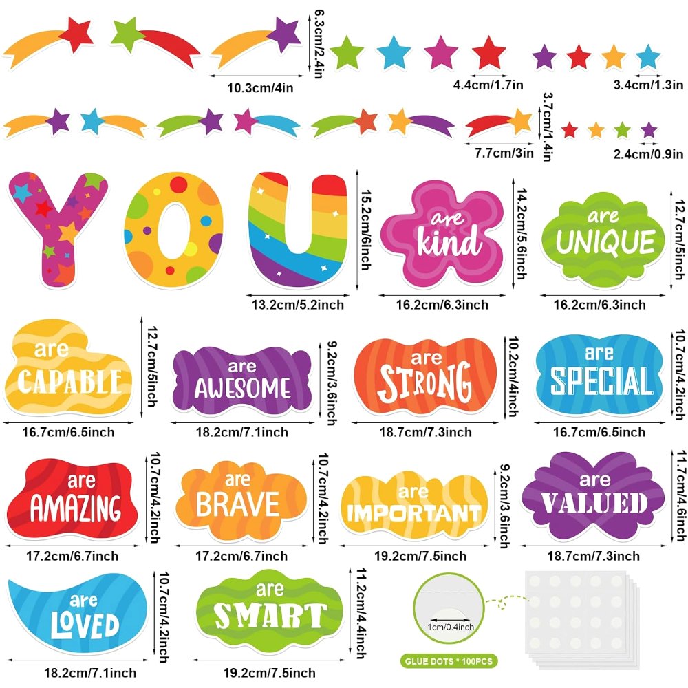Motivational Inspirational Bulletin Board Decorations Set, 37 pieces, view 2