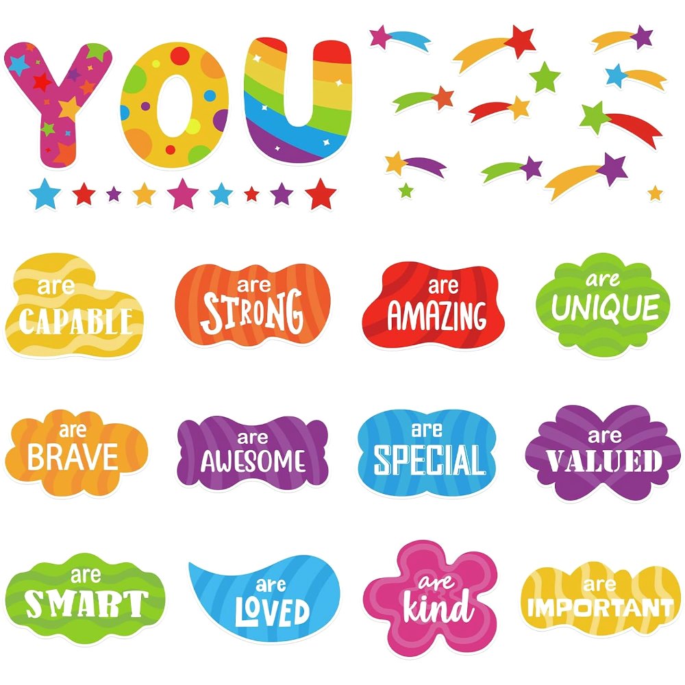 Motivational Inspirational Bulletin Board Decorations Set, 37 pieces