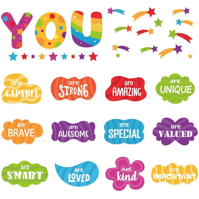 Motivational Inspirational Bulletin Board Decorations Set, 37 pieces