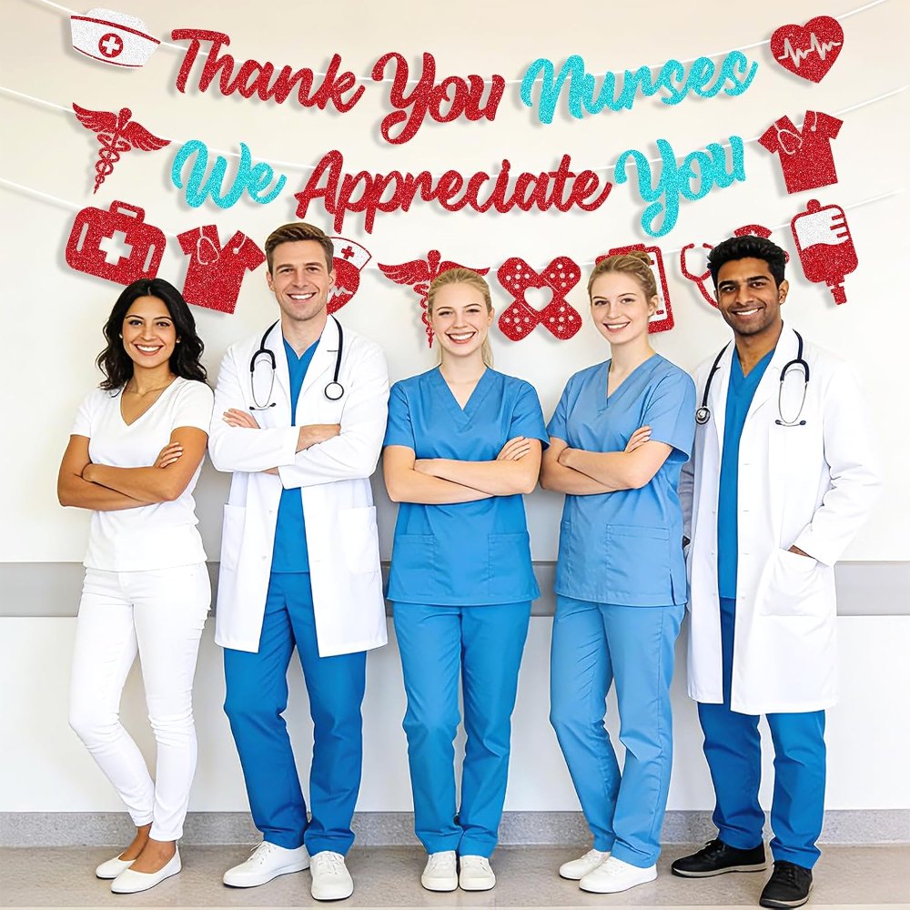 Nurses Week Decorations 2026 Glitter Thank You Nurses We, view 6