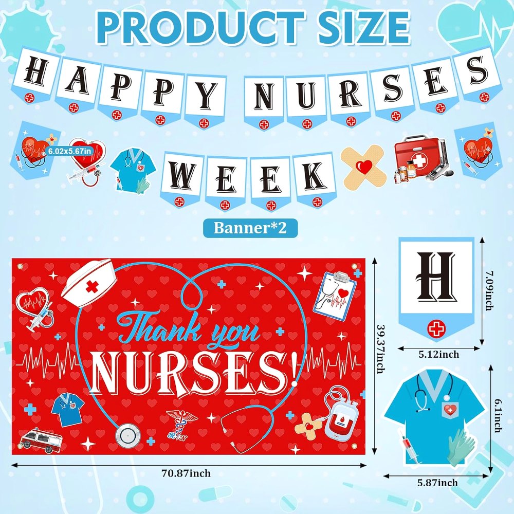 Nurses Week Decorations 2026 Thank You Nurses Banner, view 2