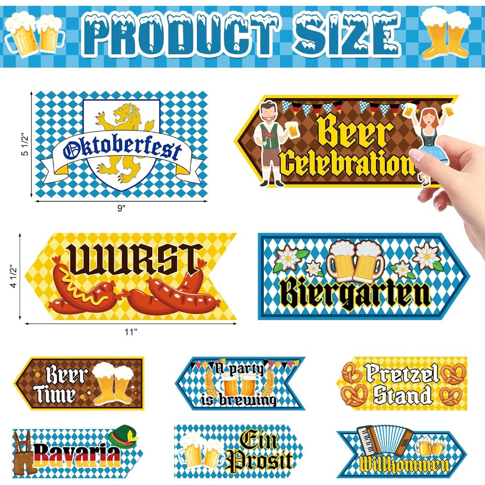 Oktoberfest Decorations Party Signs Set of 20, view 2