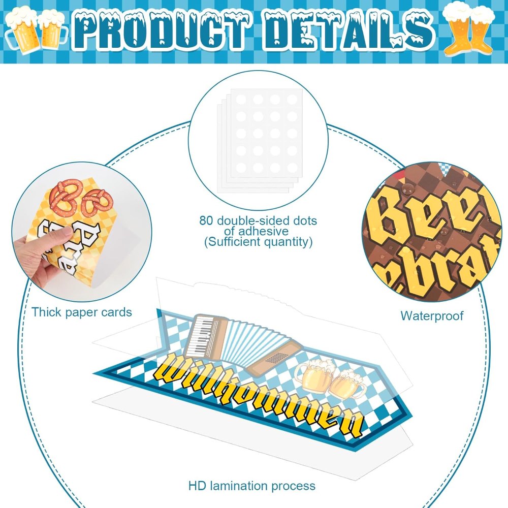 Oktoberfest Decorations Party Signs Set of 20, view 4