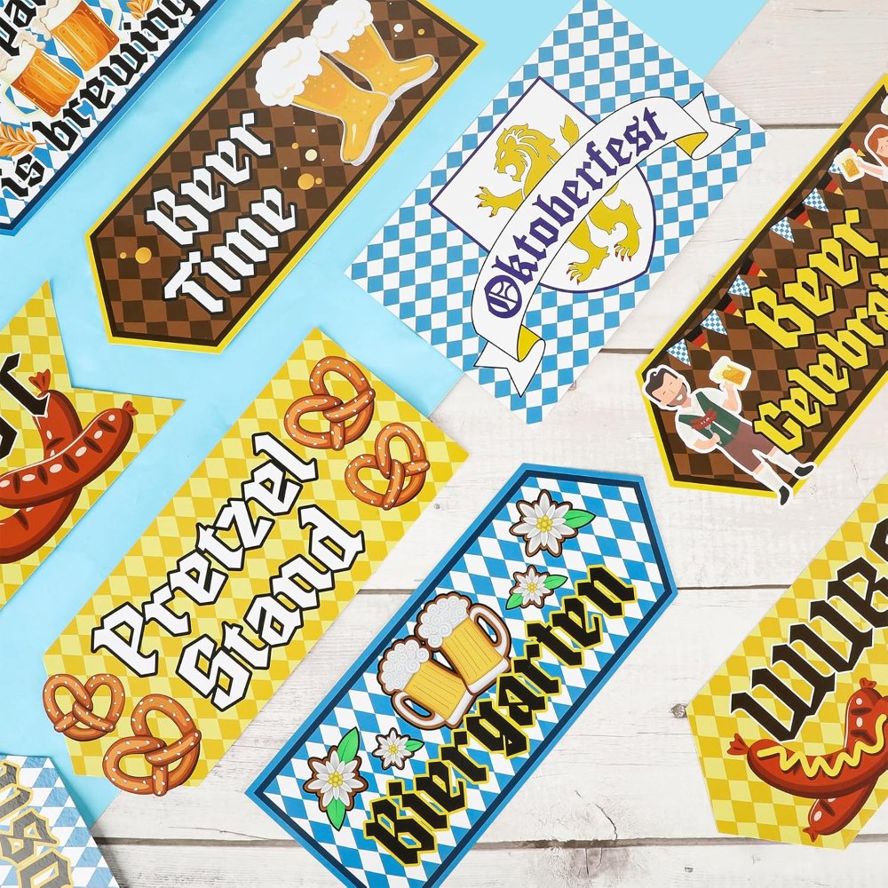 Oktoberfest Decorations Party Signs Set of 20, view 5