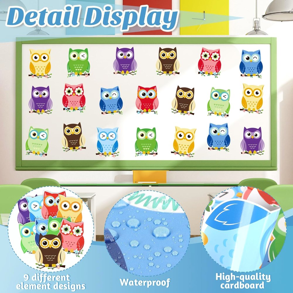 Owl Cutouts Colorful Owl Bulletin Board Decor Owls Name, view 3