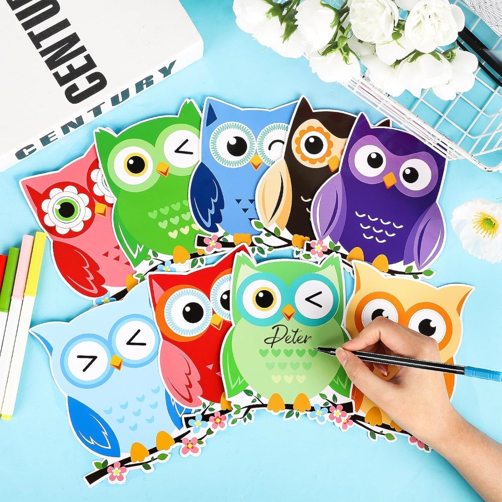 Owl Cutouts Colorful Owl Bulletin Board Decor Owls Name, view 4