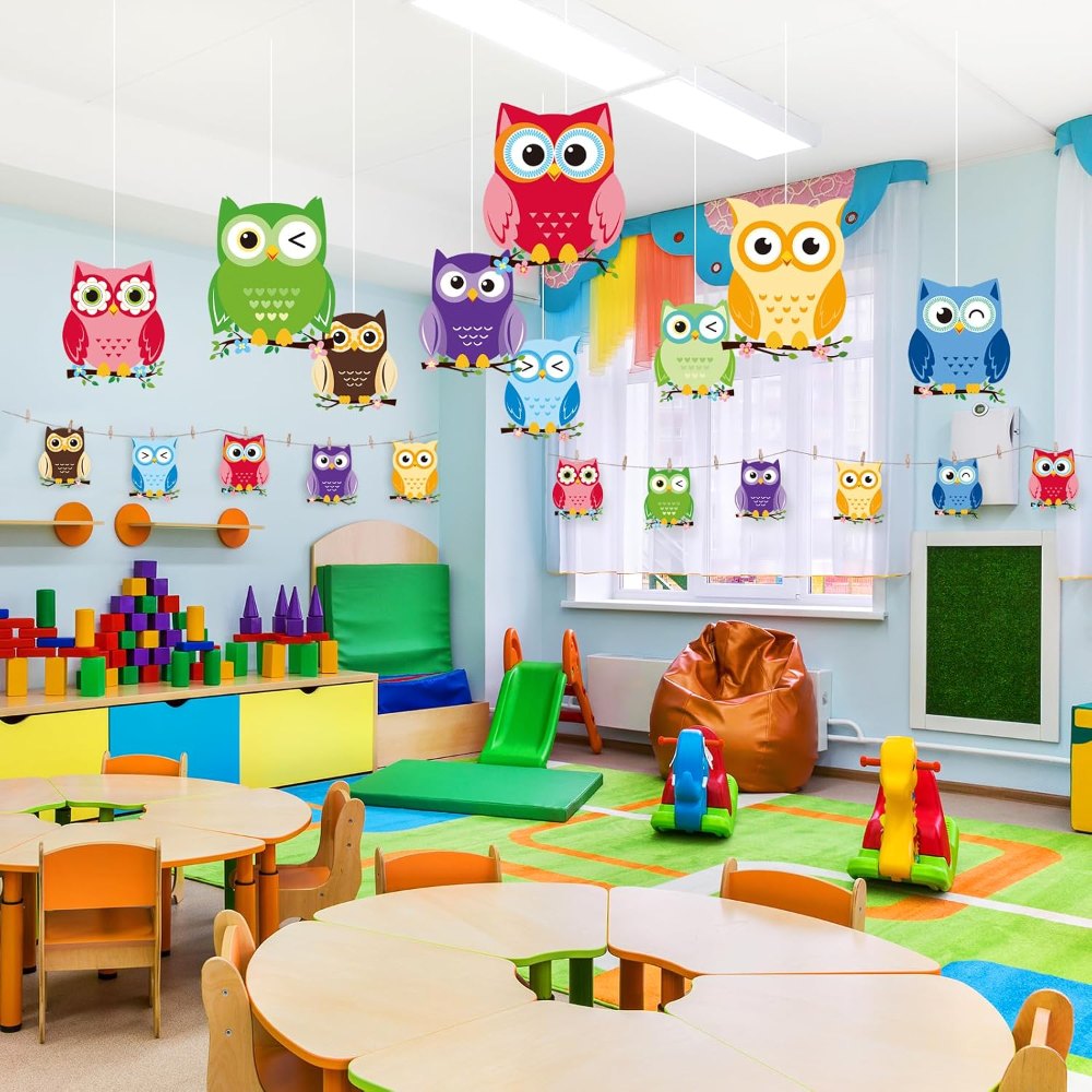 Owl Cutouts Colorful Owl Bulletin Board Decor Owls Name, view 6