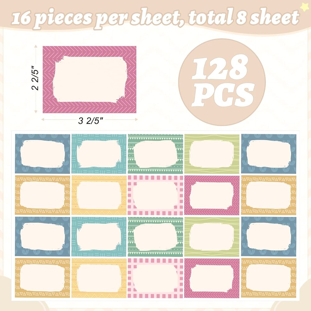 Pastel Name Tag Stickers for Classroom Student Desk, view 2