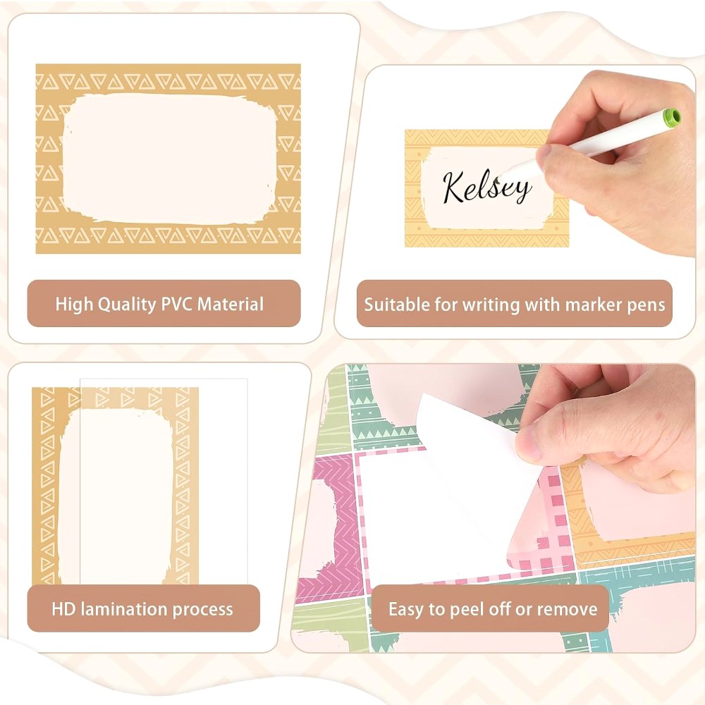 Pastel Name Tag Stickers for Classroom Student Desk, view 3