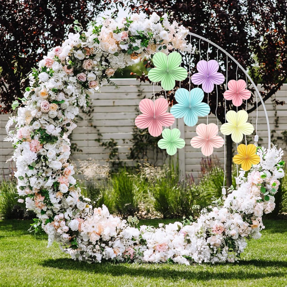 Pastel Paper Flowers Decorations for Party Wall Classroom, view 6
