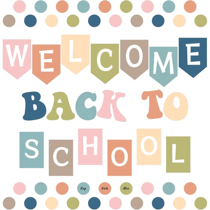 Pastel Welcome Back to School Bulletin Board Decor Set of